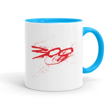 Οι 300 της Σπάρτης, Κούπα χρωματιστή γαλάζια, κεραμική, 330ml