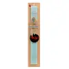 Easter Set, wooden keychain & aromatic flat Easter candle (30cm) (TURQUOISE)