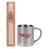 Easter Set, metallic thermal cup (300ml) & aromatic flat Easter candle (30cm) (PINK)