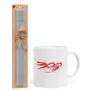 Easter Set, Ceramic Cup (330ml) & Easter aromatic flat candle (30cm) (GRAY)