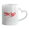 Mug heart handle, ceramic, 330ml