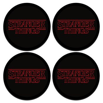 Stranger Things Logo, ΣΕΤ 4 Σουβέρ ξύλινα στρογγυλά (9cm)