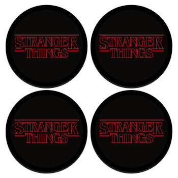 Stranger Things Logo, ΣΕΤ 4 Σουβέρ ξύλινα στρογγυλά (9cm)