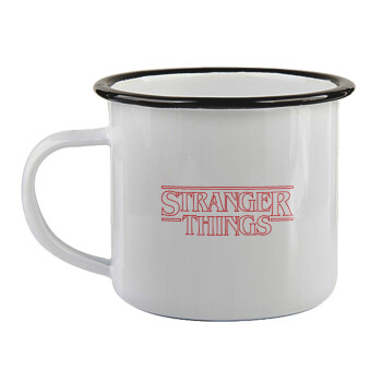 Stranger Things Logo, Κούπα εμαγιέ με μαύρο χείλος 360ml