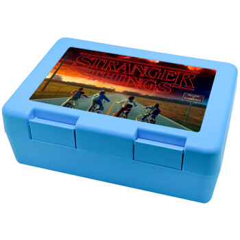 Stranger Things Logo, Children's cookie container LIGHT BLUE 185x128x65mm (BPA free plastic)