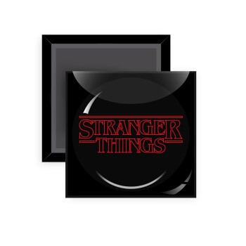 Stranger Things Logo, Μαγνητάκι ψυγείου τετράγωνο διάστασης 5x5cm