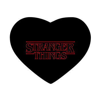 Stranger Things Logo, Mousepad καρδιά 23x20cm