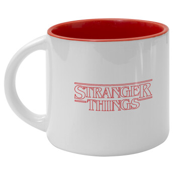 Stranger Things Logo, Κούπα κεραμική 400ml Λευκή/Κόκκινη