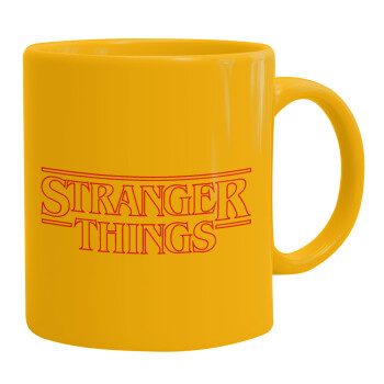 Stranger Things Logo, Κούπα, κεραμική κίτρινη, 330ml (1 τεμάχιο)