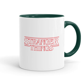 Stranger Things Logo, Mug colored green, ceramic, 330ml
