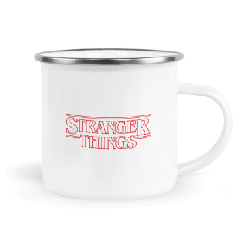 Stranger Things Logo, Metallic enamel cup white 360ml