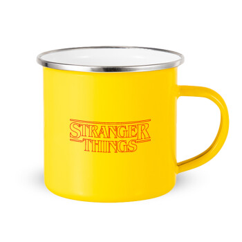 Stranger Things Logo, Yellow Enamel Metallic Cup 360ml