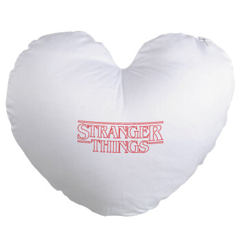 Stranger Things Logo, Μαξιλάρι καναπέ καρδιά 40x40cm περιέχεται το  γέμισμα