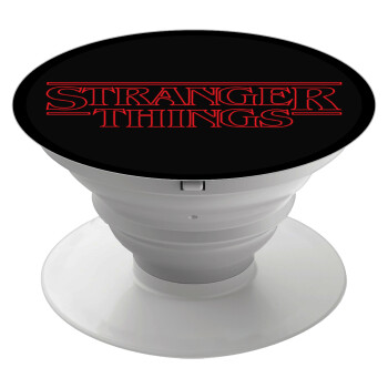 Stranger Things Logo, Phone Holders Stand  White Hand-held Mobile Phone Holder