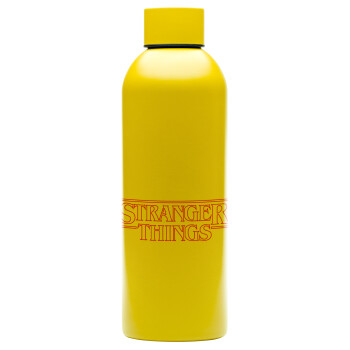 Stranger Things Logo, Μεταλλικό παγούρι νερού, 304 Stainless Steel 800ml