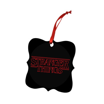 Stranger Things Logo, Χριστουγεννιάτικο στολίδι polygon ξύλινο 7.5cm