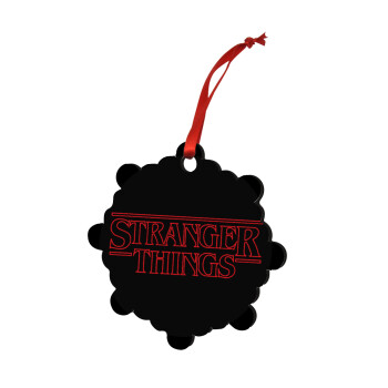 Stranger Things Logo, Χριστουγεννιάτικο στολίδι snowflake ξύλινο 7.5cm