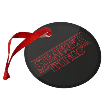 Stranger Things Logo, Χριστουγεννιάτικο στολίδι γυάλινο 9cm