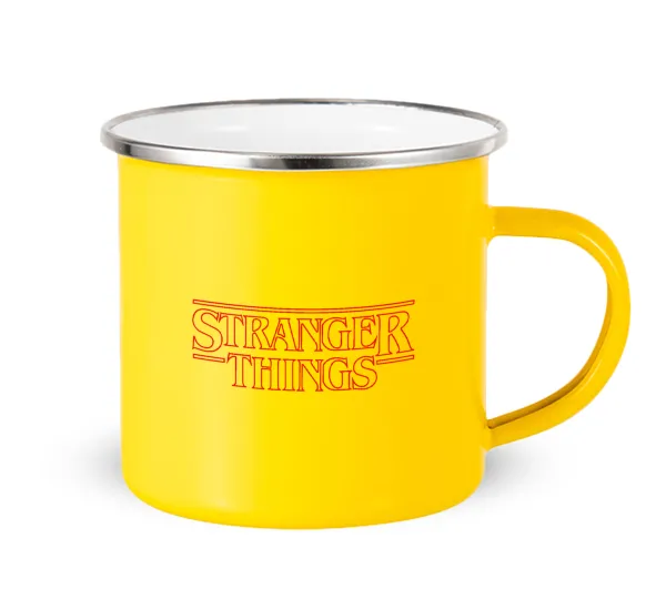 Stranger Things Logo — Yellow Enamel Metallic Cup 360ml