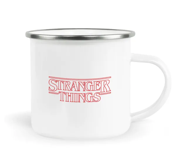 Stranger Things Logo — Metallic enamel cup white 360ml