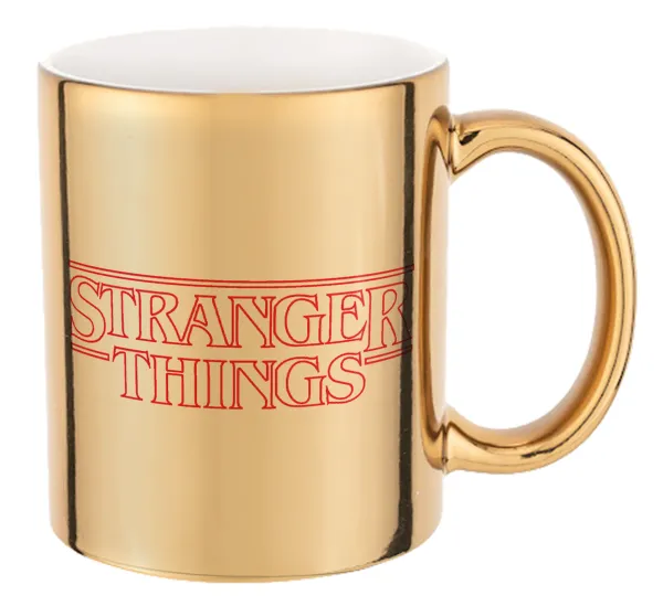 Stranger Things Logo — Mug ceramic, gold mirror, 330ml