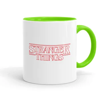 Stranger Things Logo, Mug colored light green, ceramic, 330ml