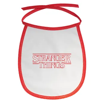 Stranger Things Logo, Σαλιάρα μωρού αλέκιαστη με κορδόνι Κόκκινη
