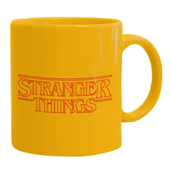 Stranger Things Logo, Κούπα, κεραμική κίτρινη, 330ml