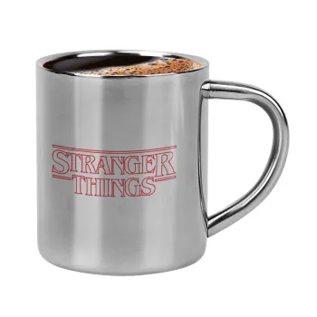 Stranger Things Logo, Κουπάκι μεταλλικό διπλού τοιχώματος για espresso (220ml)