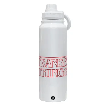 Stranger Things Logo, Θερμός 1L Ανοξείδωτο με Βάση Κινητού & Διπλά Τοιχώματα