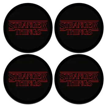 Stranger Things Logo, ΣΕΤ 4 Σουβέρ ξύλινα στρογγυλά (9cm)