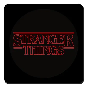 Stranger Things Logo, Τετράγωνο μαγνητάκι ξύλινο 9x9cm