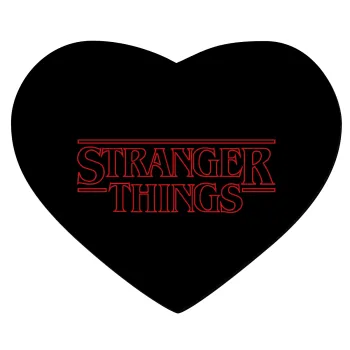 Stranger Things Logo, Mousepad καρδιά 23x20cm