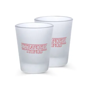 Stranger Things Logo, Σφηνοπότηρα γυάλινα 45ml του πάγου (2 τεμάχια)