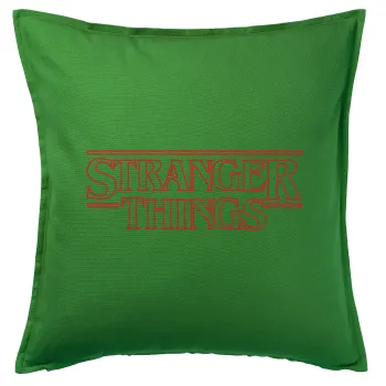 Stranger Things Logo, Sofa cushion Green 50x50cm includes filling