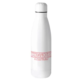 Stranger Things Logo, Μεταλλικό παγούρι θερμός (Stainless steel), 500ml