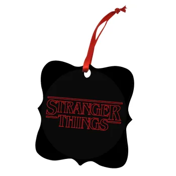 Stranger Things Logo, Στολίδι Χριστουγεννιάτικο στολίδι polygon ξύλινο 7.5cm