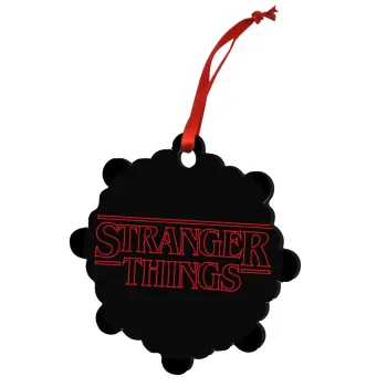 Stranger Things Logo, Christmas ornament snowflake wooden 7.5cm