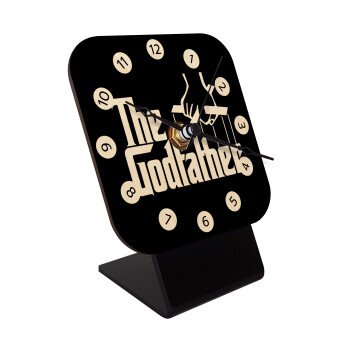 The Godfather, Quartz Table clock in natural wood (10cm)