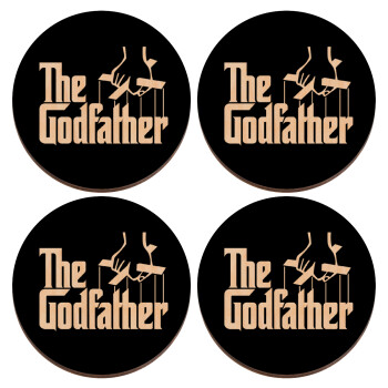 The Godfather, ΣΕΤ x4 Σουβέρ ξύλινα στρογγυλά plywood (9cm)