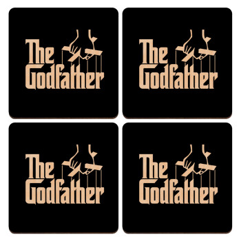 The Godfather, ΣΕΤ x4 Σουβέρ ξύλινα τετράγωνα plywood (9cm)