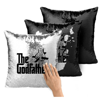 The Godfather, Μαξιλάρι καναπέ Μαγικό Μαύρο με πούλιες 40x40cm περιέχεται το γέμισμα