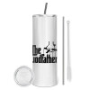 Tumbler ποτήρι θερμό από ανοξείδωτο ατσάλι 600ml, με μεταλλικό καλαμάκι & βούρτσα καθαρισμού