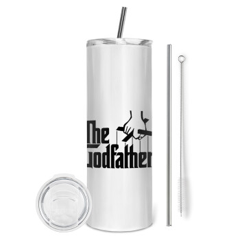 The Godfather, Eco friendly ποτήρι θερμό (tumbler) από ανοξείδωτο ατσάλι 600ml, με μεταλλικό καλαμάκι & βούρτσα καθαρισμού