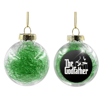 The Godfather, Transparent Christmas tree ball ornament with green filling 8cm