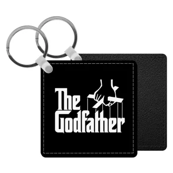 The Godfather, Μπρελόκ Δερματίνη, τετράγωνο ΜΑΥΡΟ (5x5cm)