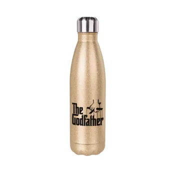 The Godfather, Glitter gold stainless steel thermos bottle, double-walled, 500ml