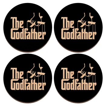 The Godfather, ΣΕΤ x4 Σουβέρ ξύλινα στρογγυλά plywood (9cm)