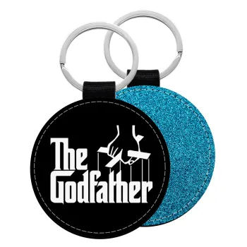 The Godfather, Μπρελόκ Δερματίνη, στρογγυλό ΜΠΛΕ (5cm)