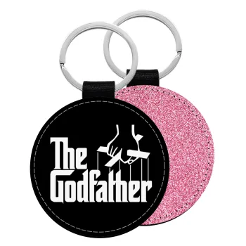 The Godfather, Μπρελόκ Δερματίνη, στρογγυλό ΡΟΖ (5cm)